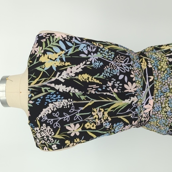 Calvin Klein Floral Asymmetrical Dress Black Pink 8 bohemian wedding party - Picture 4 of 7